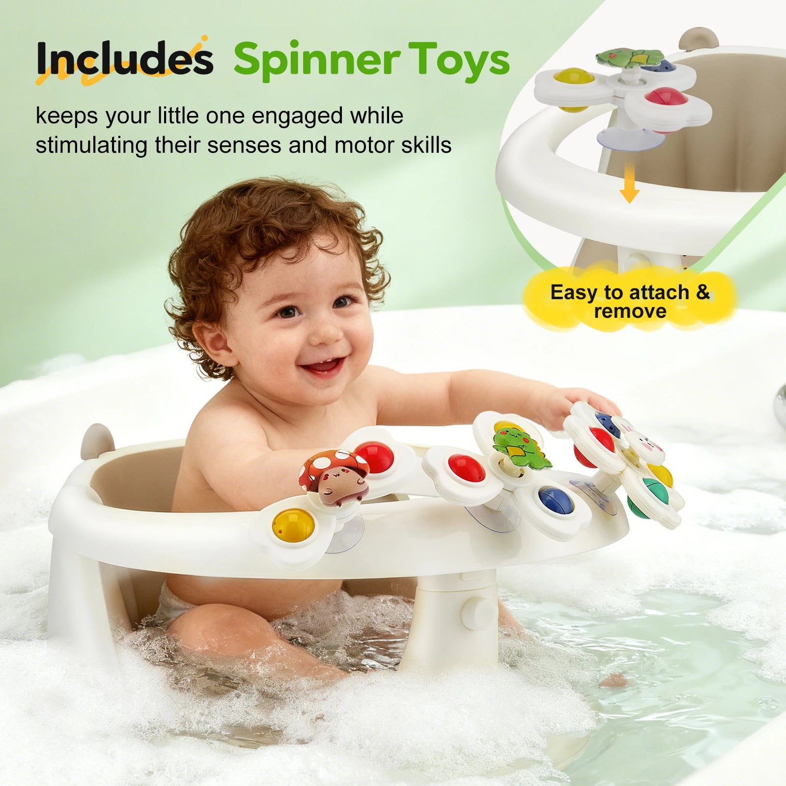Siège de Bain Bébé avec Jouets