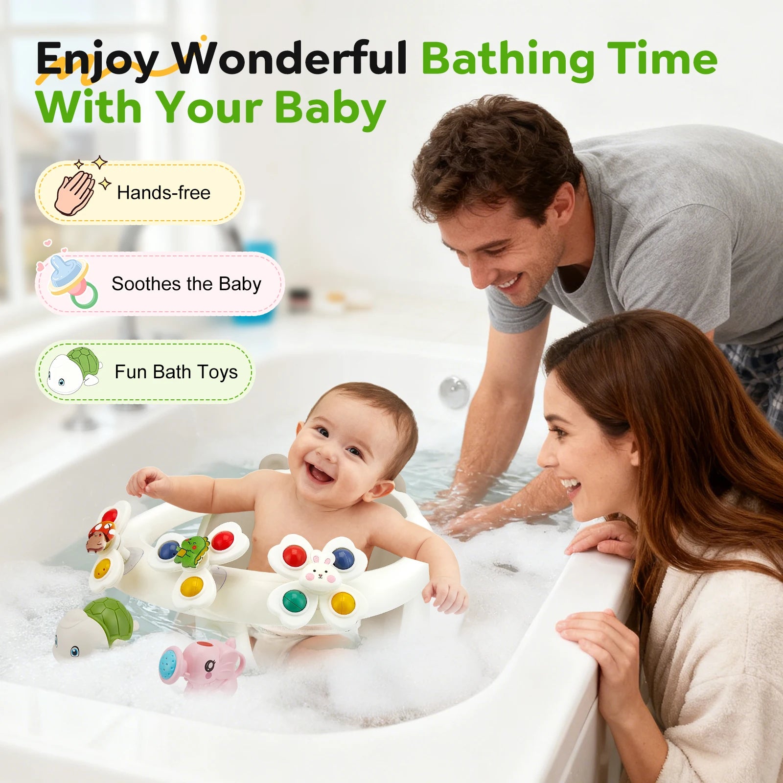 Siège de Bain Bébé avec Jouets