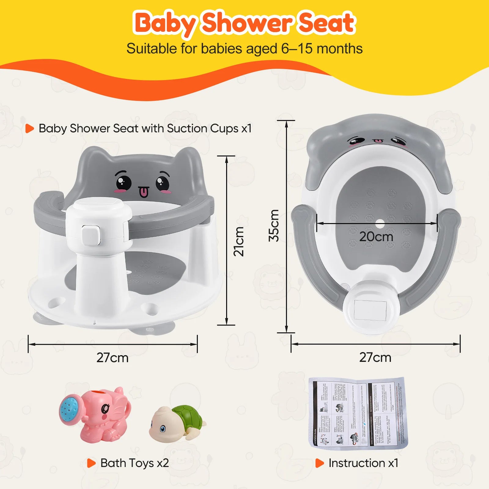 Siège de Bain Bébé Antidérapant