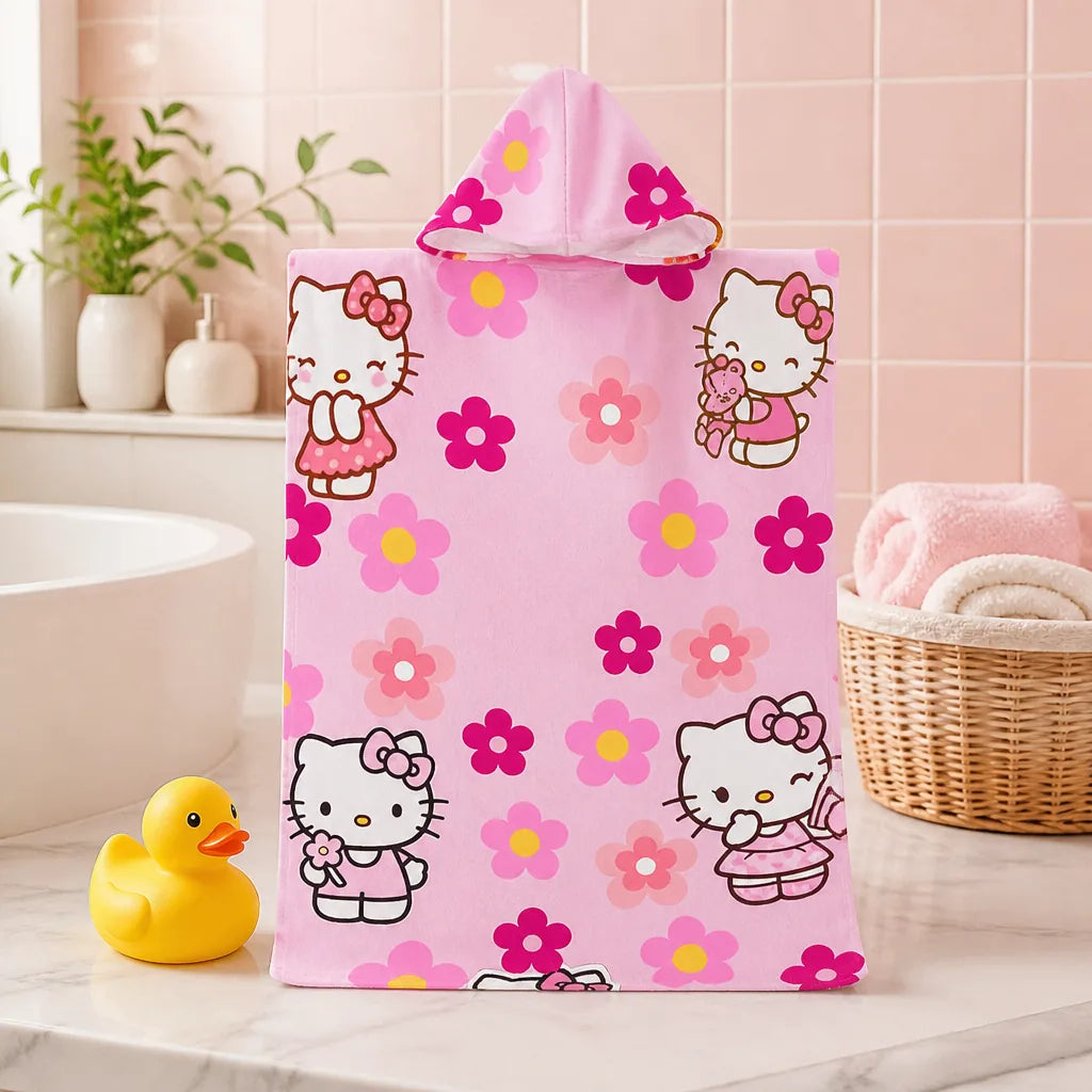 cape-de-bain-bebe-fleur-capuche