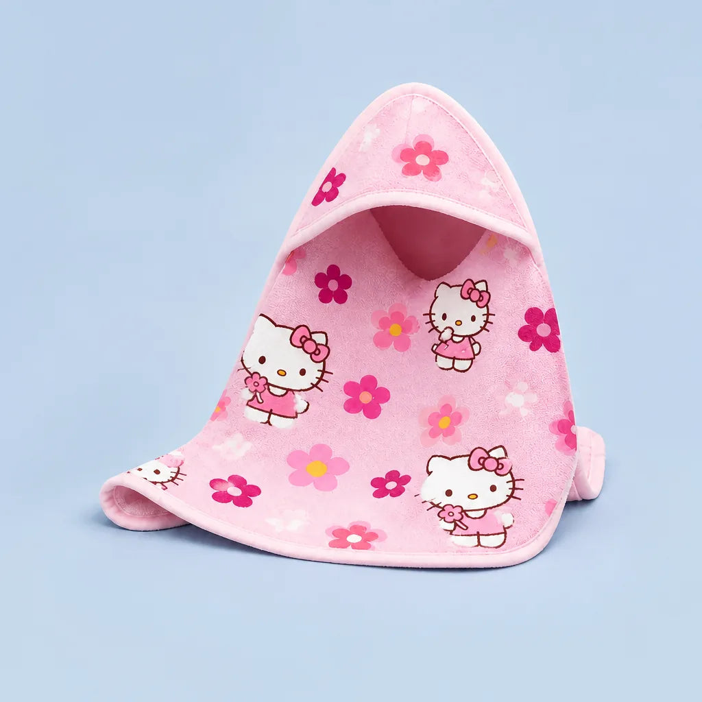 Cape De Bain Bébé Fleur Capuche