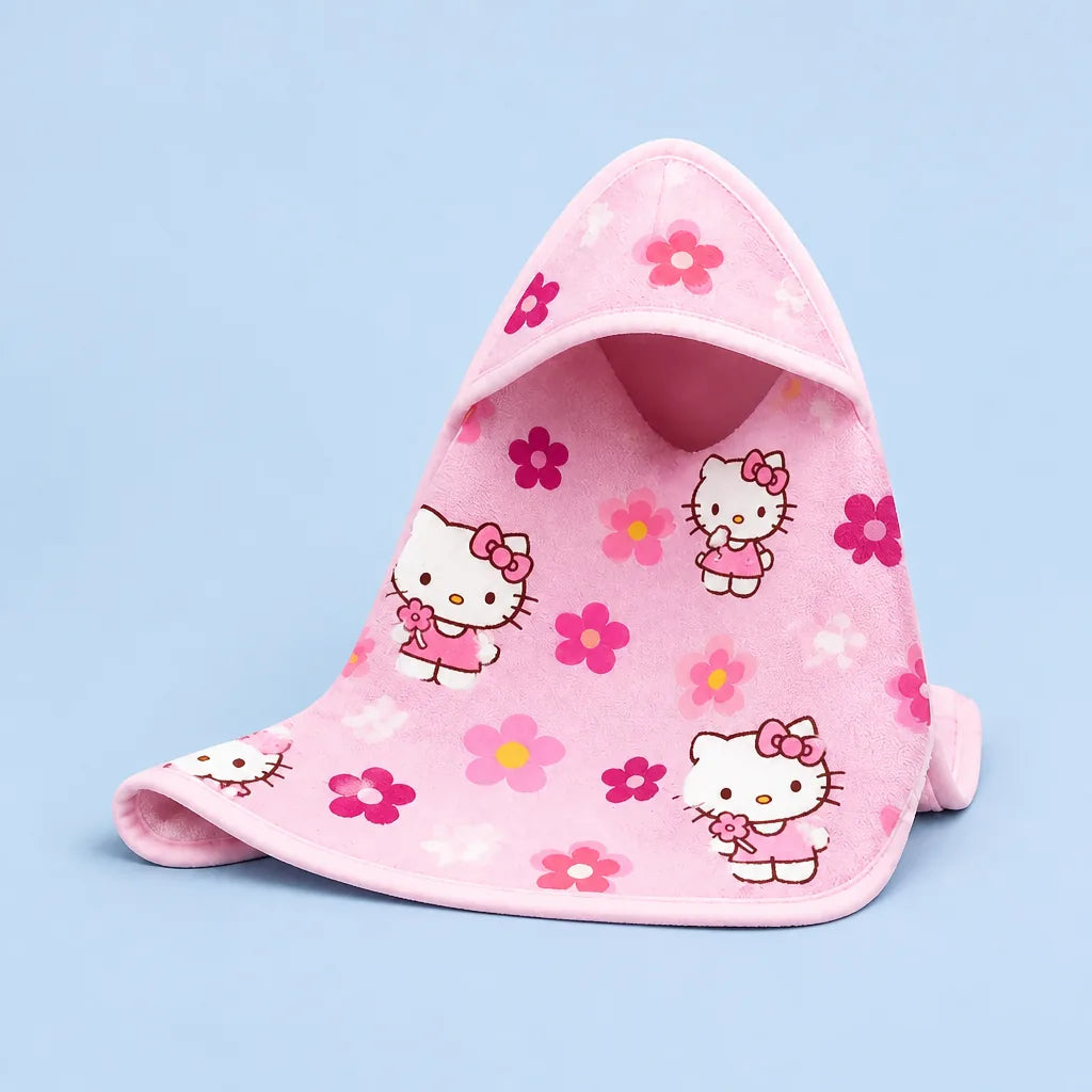Cape De Bain Bébé Fleur Capuche