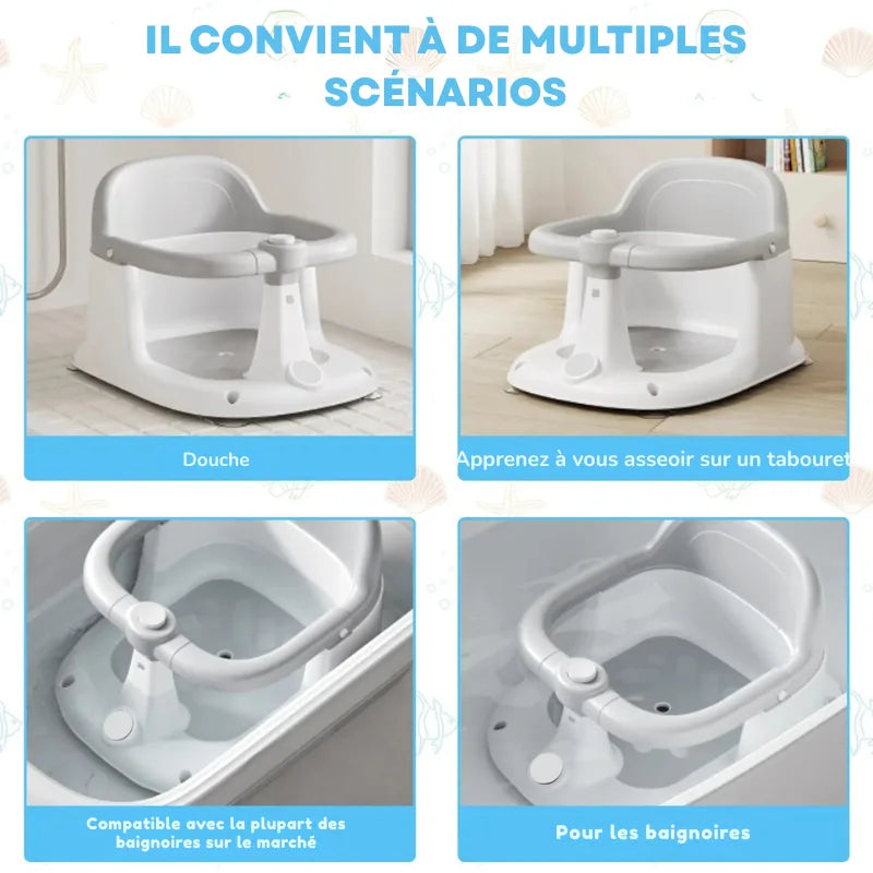 Siège De Bain Bébé Réglable Multi-Positions