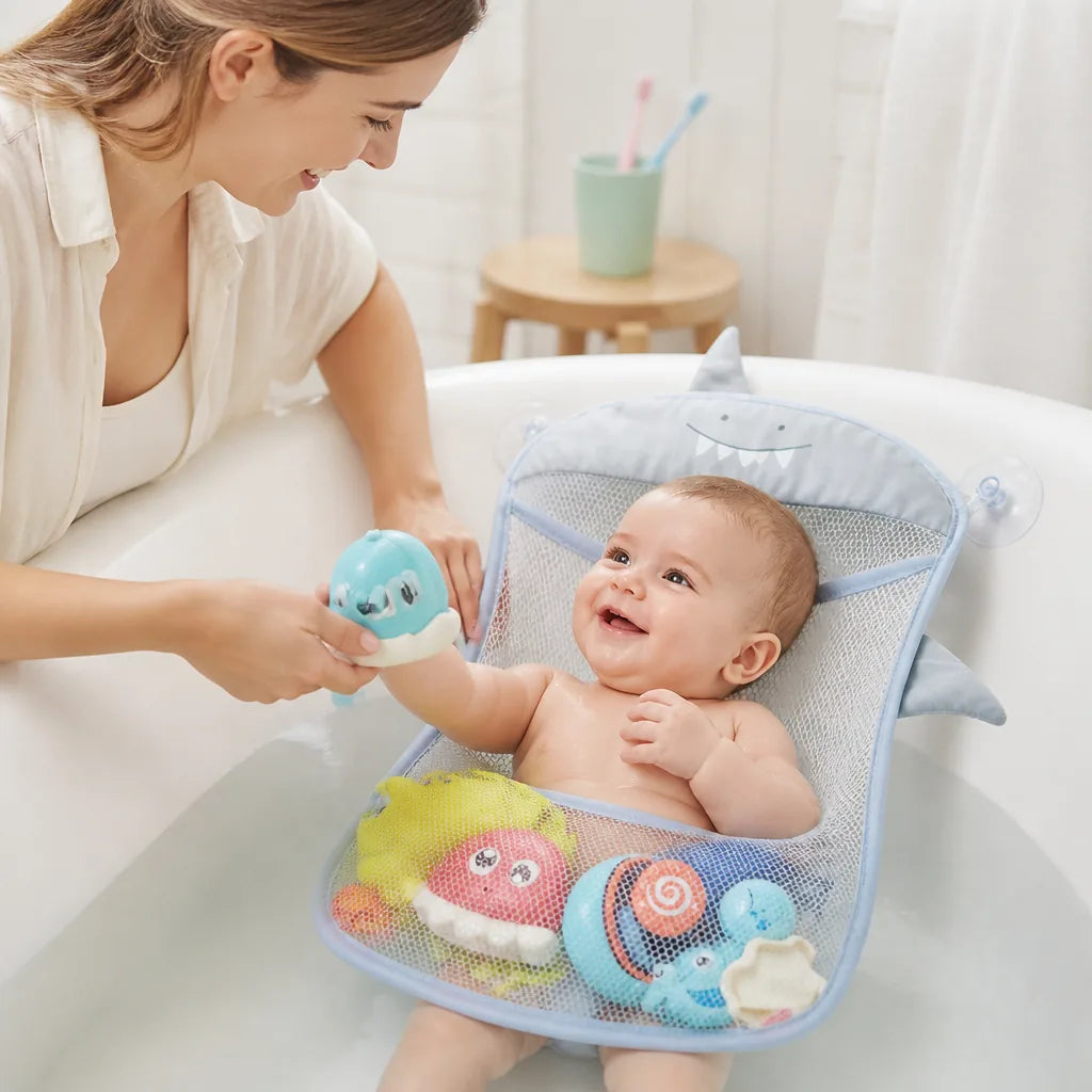 jouet-de-bain-bebe-avec-son-rangement-a-accrocher