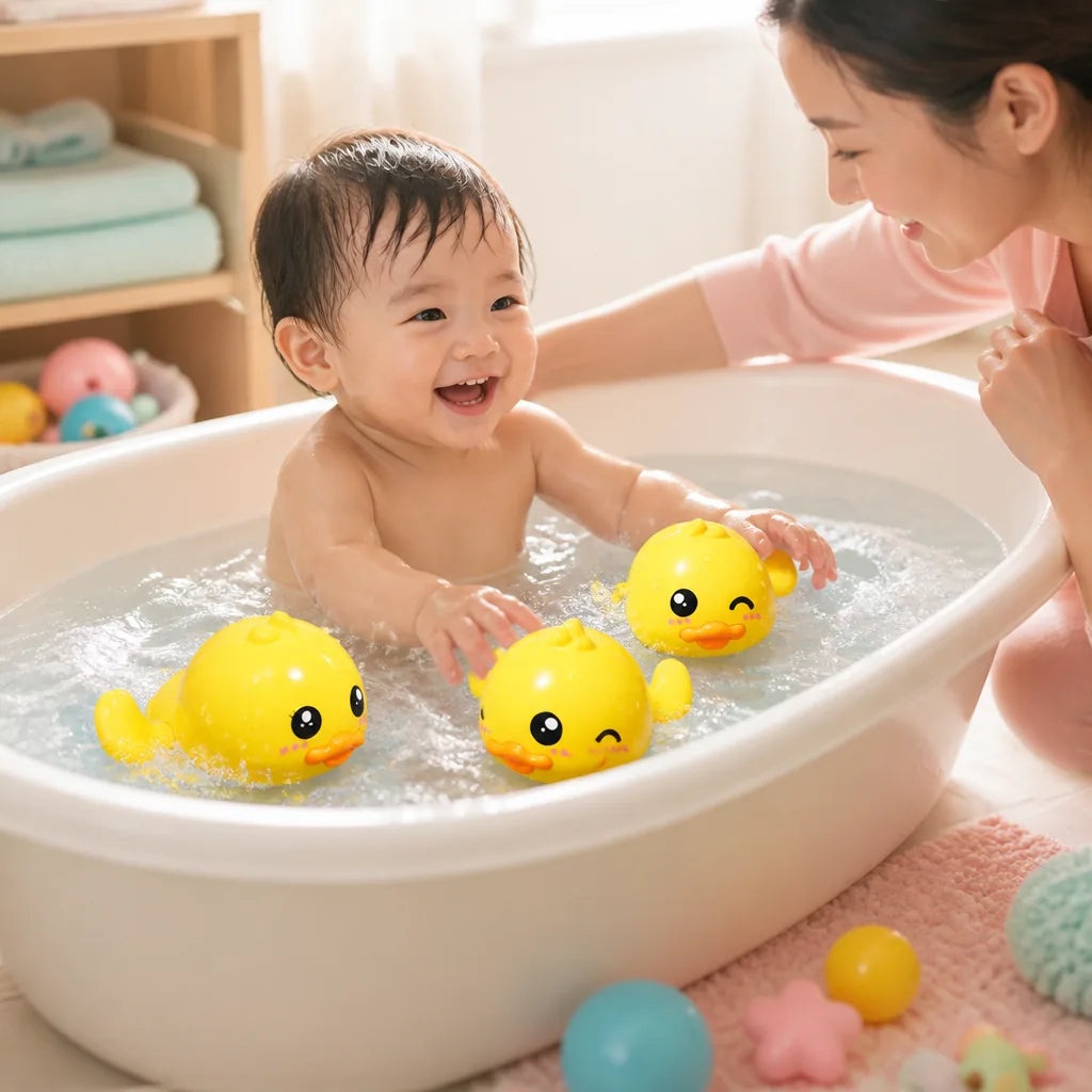 jouet-de-bain-canard-poule-bebe