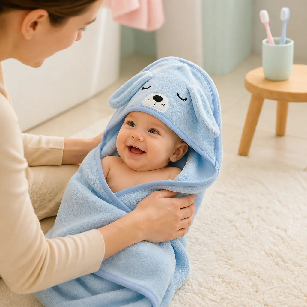 sortie-de-bain-bebe-animaux-foret